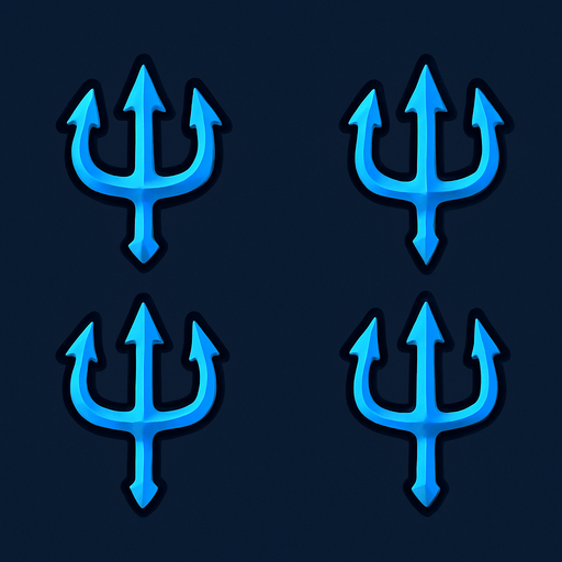 make little tridents that are blue.
In-Game asset.  2d.  High contrast.  No shadows
