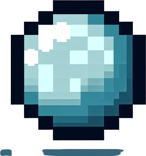 a pixel bubble.
Single Game Texture.  In-Game asset.  2d.  Blank background.  High contrast.  No shadows