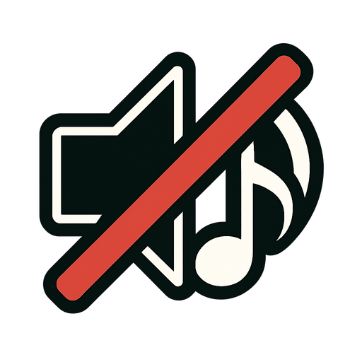 Mute music logo.
In-Game asset.  2d.  High contrast.  No shadows