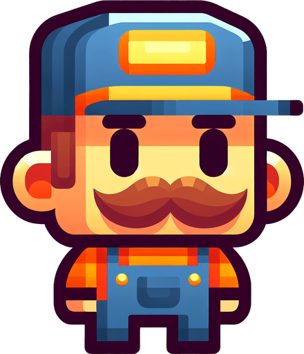 Single 2D Mario Character. In-Game asset. 2d. Blank background.