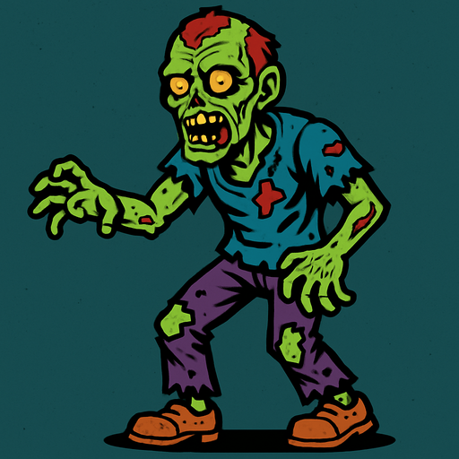 zombie.
In-Game asset.  2d.  High contrast.  No shadows