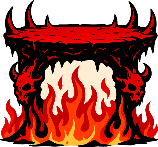 a hell platform.
In-Game asset.  2d.  High contrast.  No shadows