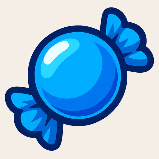 Blue candy.
In-Game asset.  2d.  High contrast.  No shadows