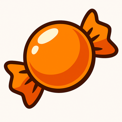 Orange candy.
In-Game asset.  2d.  High contrast.  No shadows