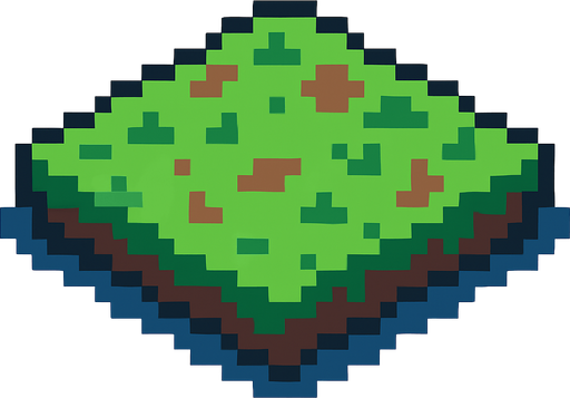 parsela de pixeles.
In-Game asset.  2d.  High contrast.  No shadows