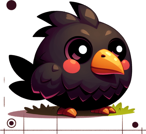 Bad bird.
Single Game Texture.  In-Game asset.  2d.  Blank background.  High contrast.  No shadows