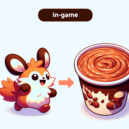 A cute lemming running while holding a nutella cup.
Single Game Texture. In-Game asset. 2d. Blank background. High contrast. No shadows. Cartoon style.