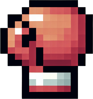 Boxing glove, pixel art
Single Game Texture. In-Game asset. 2d. Blank background. High contrast. No shadows.