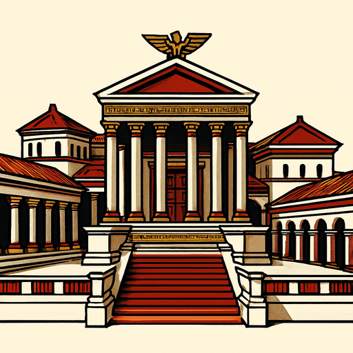Roma imparatorluğu sarayı.
In-Game asset.  2d.  High contrast.  No shadows