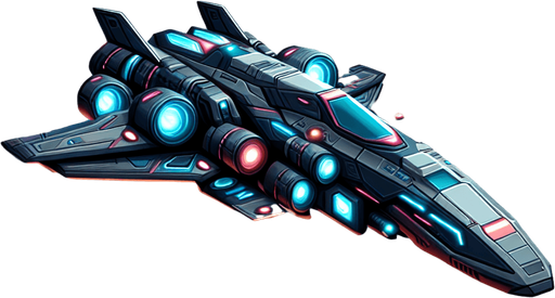 Appearance:

The spaceship should have a sleek, futuristic design, with details such as glowing engines, aerodynamic shapes, and customizable color schemes.
Design should include visual indicators for health or power-ups, such as glowing shields or an energy bar.
In the shooting game background, the spaceship should be attacking aliens descending from above. The design should show the spaceship firing bullets or launching bombs upward toward the approaching aliens, creating an intense and action-packed scene. The spaceship's attacks should look powerful and precise, emphasizing its role as the player's main weapon against the alien invasion.

The front of the spaceship should be facing upward..
Single Game Texture. In-Game asset. 2d. Blank background. High contrast. No shadows.