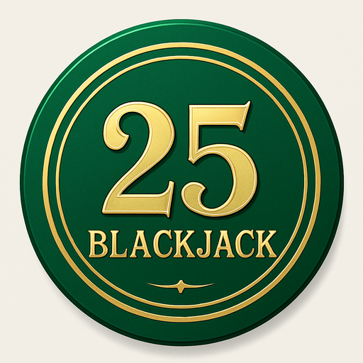 "Crea un asset para una ficha de casino de $25 para Blackjack.
Color Principal: Verde esmeralda brillante o un verde bosque profundo.
Borde/Detalles: Dos o tres franjas finas en un color que contraste, como blanco o dorado.
Valor: El número '25' grande y claro en el centro, en dorado o blanco, con una tipografía de casino.
Estilo: Lujoso, distintivo, coherente con 'La Tentación Dorada'.".
In-Game asset.  2d.  High contrast.  No shadows