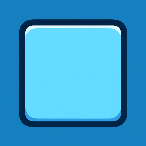 cuadrado celeste.
In-Game asset.  2d.  High contrast.  No shadows