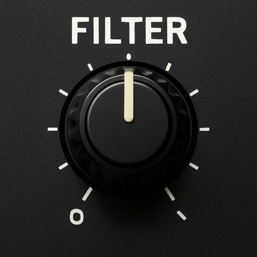 Dj deck filter knob. Front view