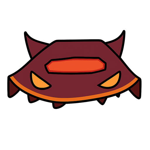 Enemy ship. No background. Transparent background. Blank background. No shadows. 2d. In-Game asset. flat