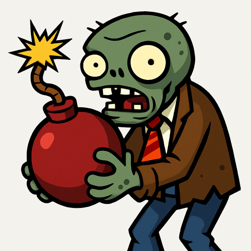 bombacı zombi plants vs zombies.
In-Game asset.  2d.  High contrast.  No shadows