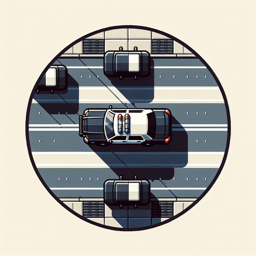 top down trafic car cop
Single Game Texture.  In-Game asset.  2d.  Blank background.  High contrast.  No shadows