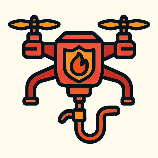 fire fighter drone.
In-Game asset.  2d.  High contrast.  No shadows
