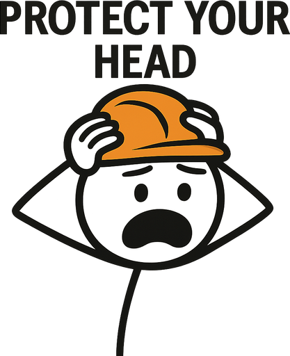 Protect your head man
and he scared. No background. Transparent background. Blank background. No shadows. 2d. In-Game asset. flat