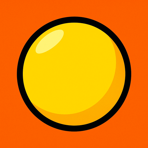 Yellow ball.
In-Game asset.  2d.  High contrast.  No shadows