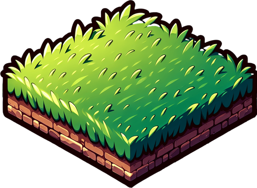 Side view of a Sidescroll Horizontal Grassy Ground path.
Single Game Texture. In-Game asset. 2d. Blank background. High contrast. No shadows. Cartoon style
