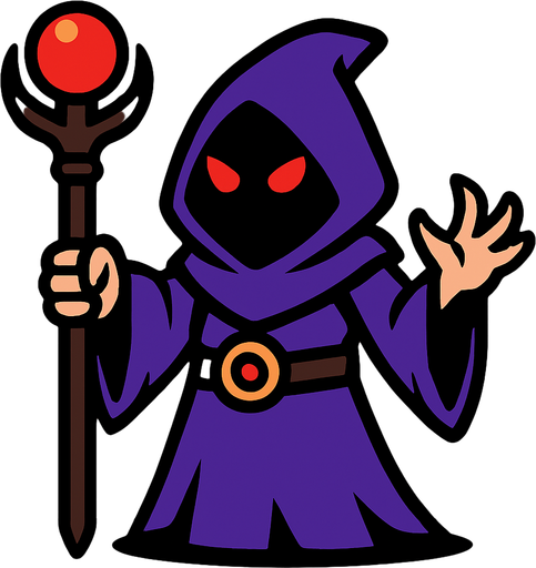 dark wizard 2d in game asset.
In-Game asset.  2d.  High contrast.  No shadows