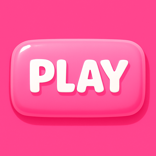 Make the button background pink, like marshmallows, bright as if sunlight is hitting it.
In-Game asset.  2d.  High contrast.  No shadows
