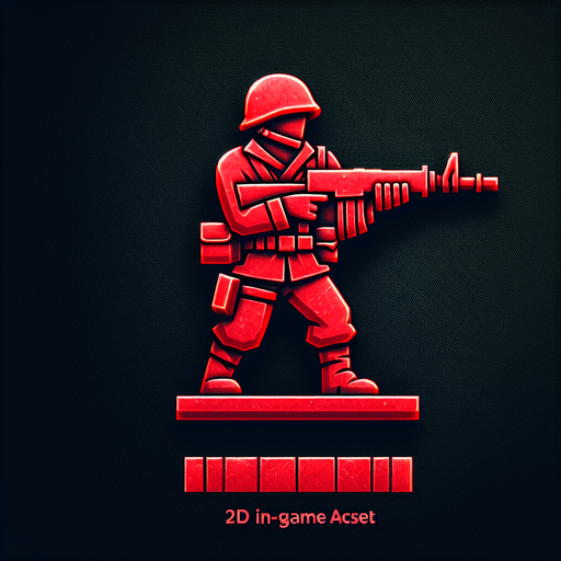 A red soldier toy Single Game Texture. In-Game asset. 2d. Blank background. High contrast. No shadows.