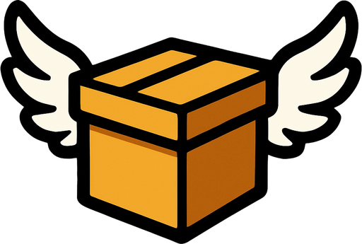 Caja con alas.
In-Game asset.  2d.  High contrast.  No shadows