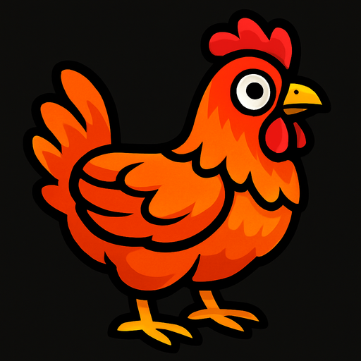 Chicken.
In-Game asset.  2d.  High contrast.  No shadows