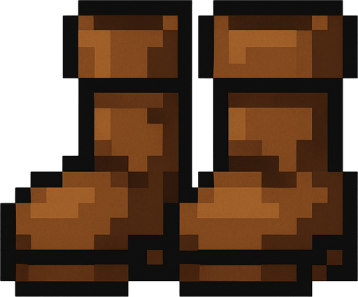 brown pixel 2dd game boots.
In-Game asset.  2d.  High contrast.  No shadows