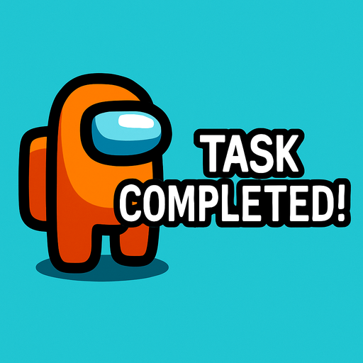 taskCompleted among us.
In-Game asset.  2d.  High contrast.  No shadows