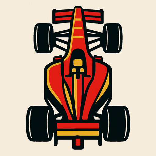 formula 1 arabası üsten çekilmiş.
In-Game asset.  2d.  High contrast.  No shadows