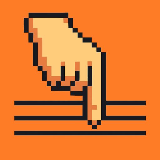 Finger to play guitar pixel art 2d without guitar.
In-Game asset.  2d.  High contrast.  No shadows