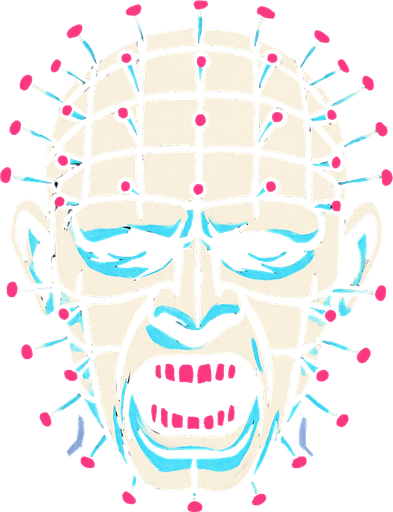 pinhead face.
In-Game asset.  2d.  High contrast.  No shadows