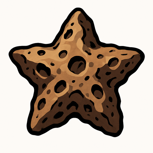 star shaped random asteroid stone.
In-Game asset.  2d.  High contrast.  No shadows