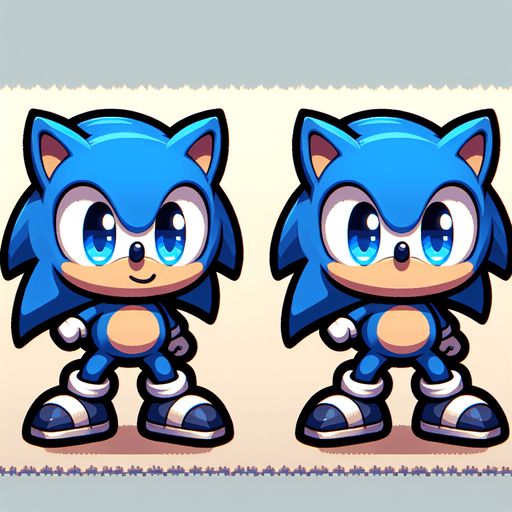Baby Sonic.
Single Game Texture. In-Game asset. 2d. Blank background. High contrast. No shadows.