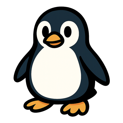 Penguin.
In-Game asset.  2d.  High contrast.  No shadows