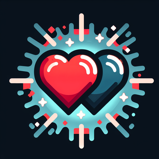 2 hearts.
Single Game Texture. In-Game asset. 2d. Blank background. High contrast. No shadows.