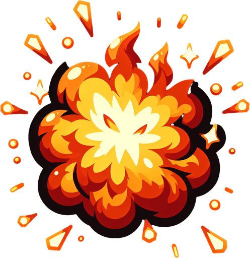 fire blast.
Single Game Texture.  In-Game asset.  2d.  Blank background.  High contrast.  No shadows