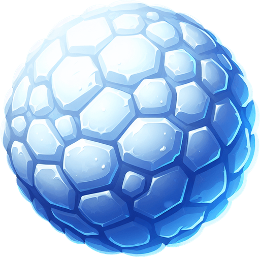 snow ball.
Single Game Texture.  In-Game asset.  2d.  Blank background.  High contrast