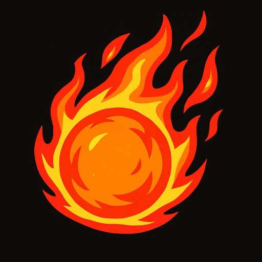 Fire ball.
In-Game asset.  2d.  High contrast.  No shadows