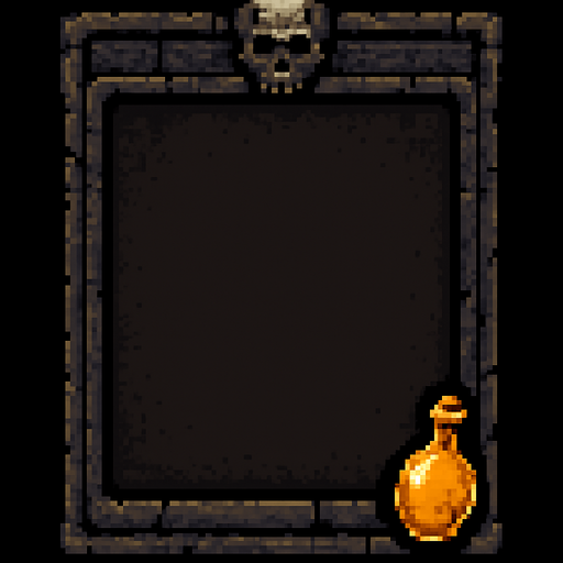 Kartları koymak için kart yeri dark souls 2d pixel art.
In-Game asset.  2d.  High contrast.  No shadows