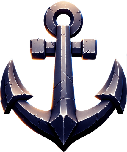 anchor.
Single Game Texture. In-Game asset. 2d. Blank background. High contrast. No shadows.