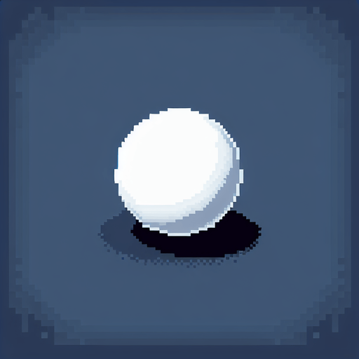 pixel art of a white orb.
Single Game Texture. In-Game asset. 2d. Blank background. High contrast. No shadows.