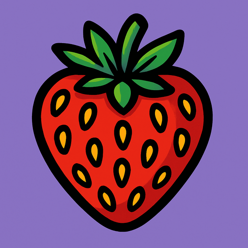 çilek.
In-Game asset.  2d.  High contrast.  No shadows