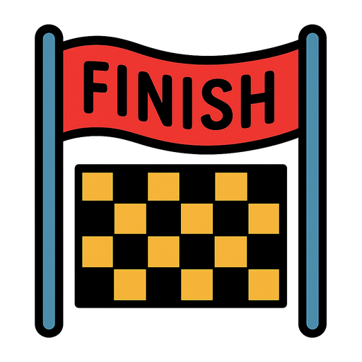 finish line.
In-Game asset.  2d.  High contrast.  No shadows