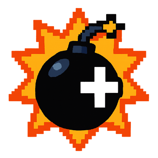 powerup icon for an additional charge of a bomb, retro arcade game.
In-Game asset.  2d.  High contrast.  No shadows