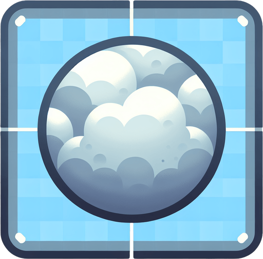 Rounded square with fog inside it. Simplistic.
Single Game Texture. In-Game asset. 2d. Blank background. Low contrast. No shadows.