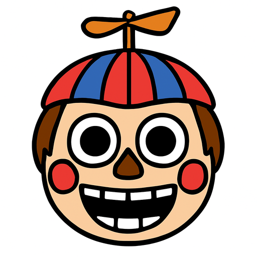 balloon boy head.
In-Game asset.  2d.  High contrast.  No shadows