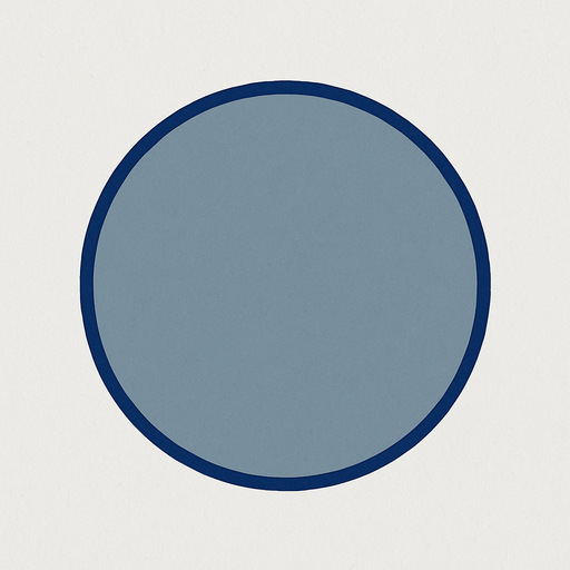 crea la imagen de un circulo azul grisaseo simple y contorno azul fuerte.